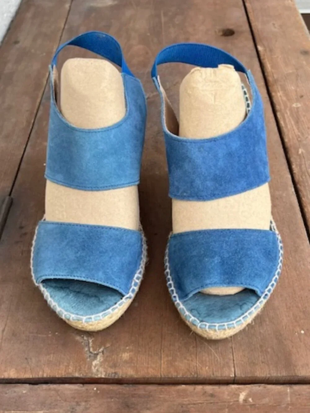 Juncal Aguirre Iris Tinta Blue Suede Wedges - NWOT - Picture 4 of 6